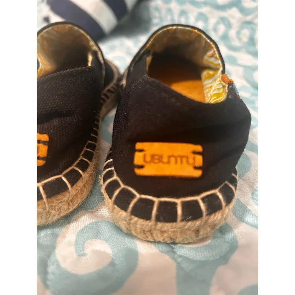 Ubuntu Life Slip-On Espadrille Flats Womens US 7W Black Cushioned Insole - Picture 6 of 9